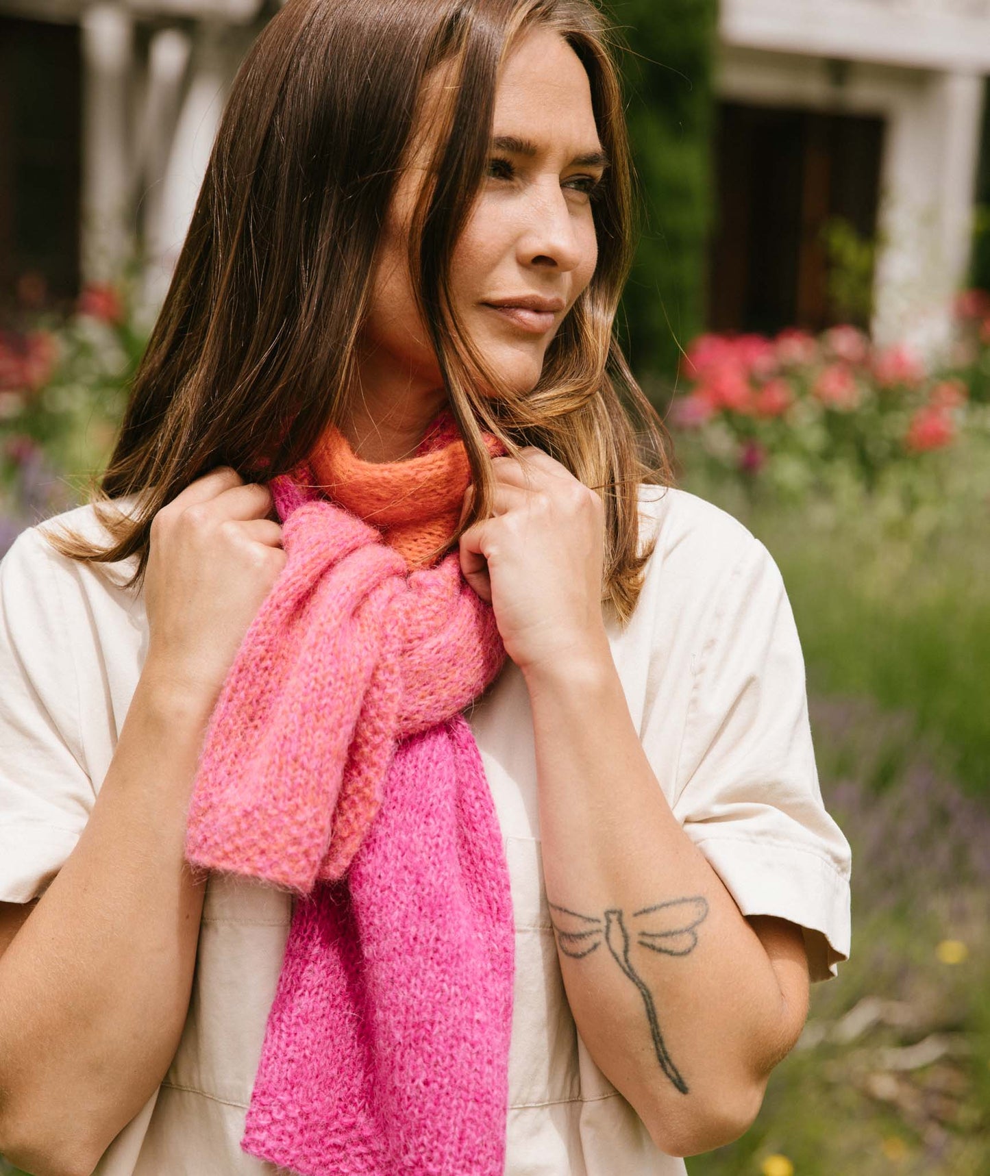 Color Play Scarf Using Lang Alpaca Superlight