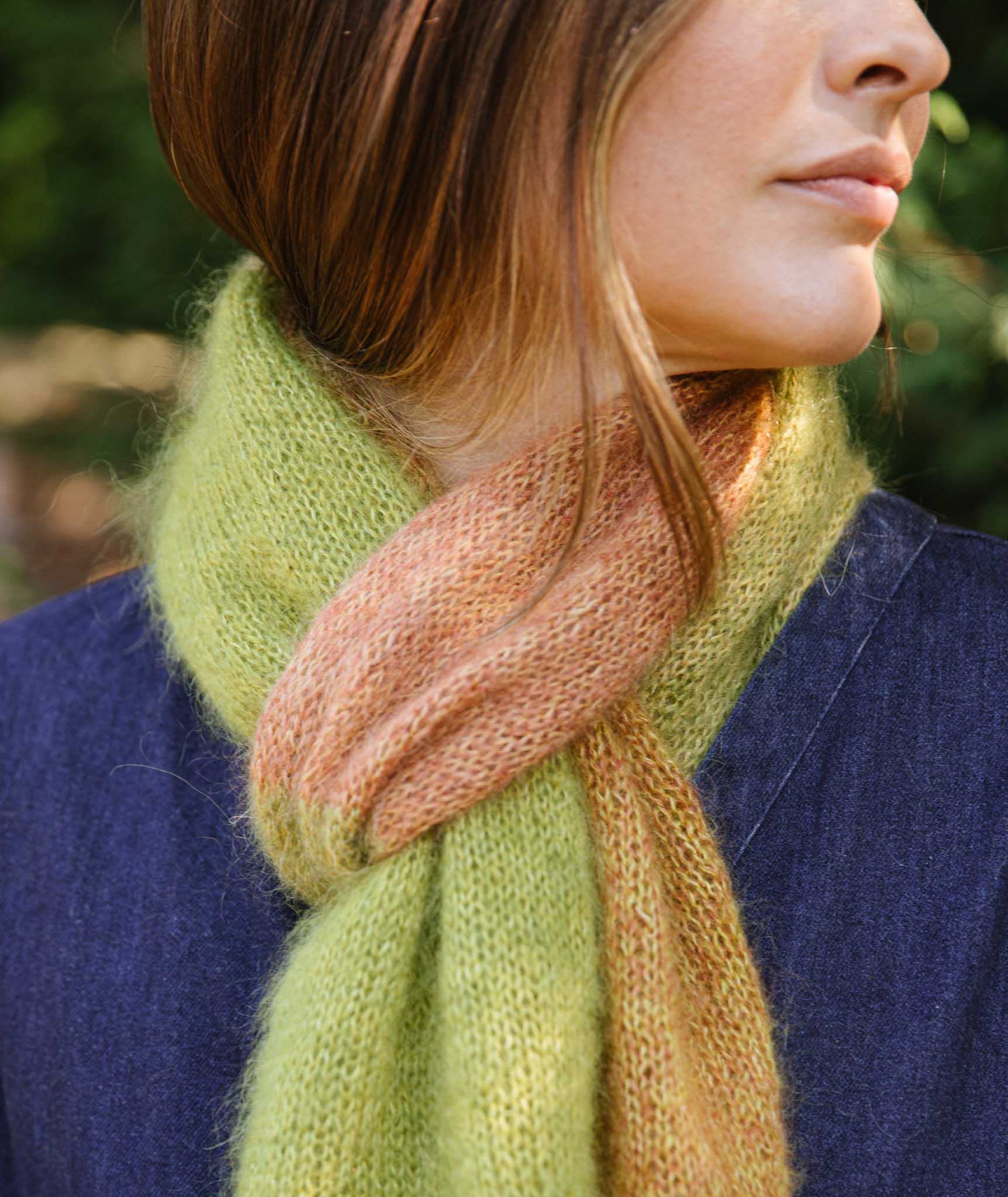 Color Play Mohair Scarf Using Rowan Kidsilk Haze – Churchmouse