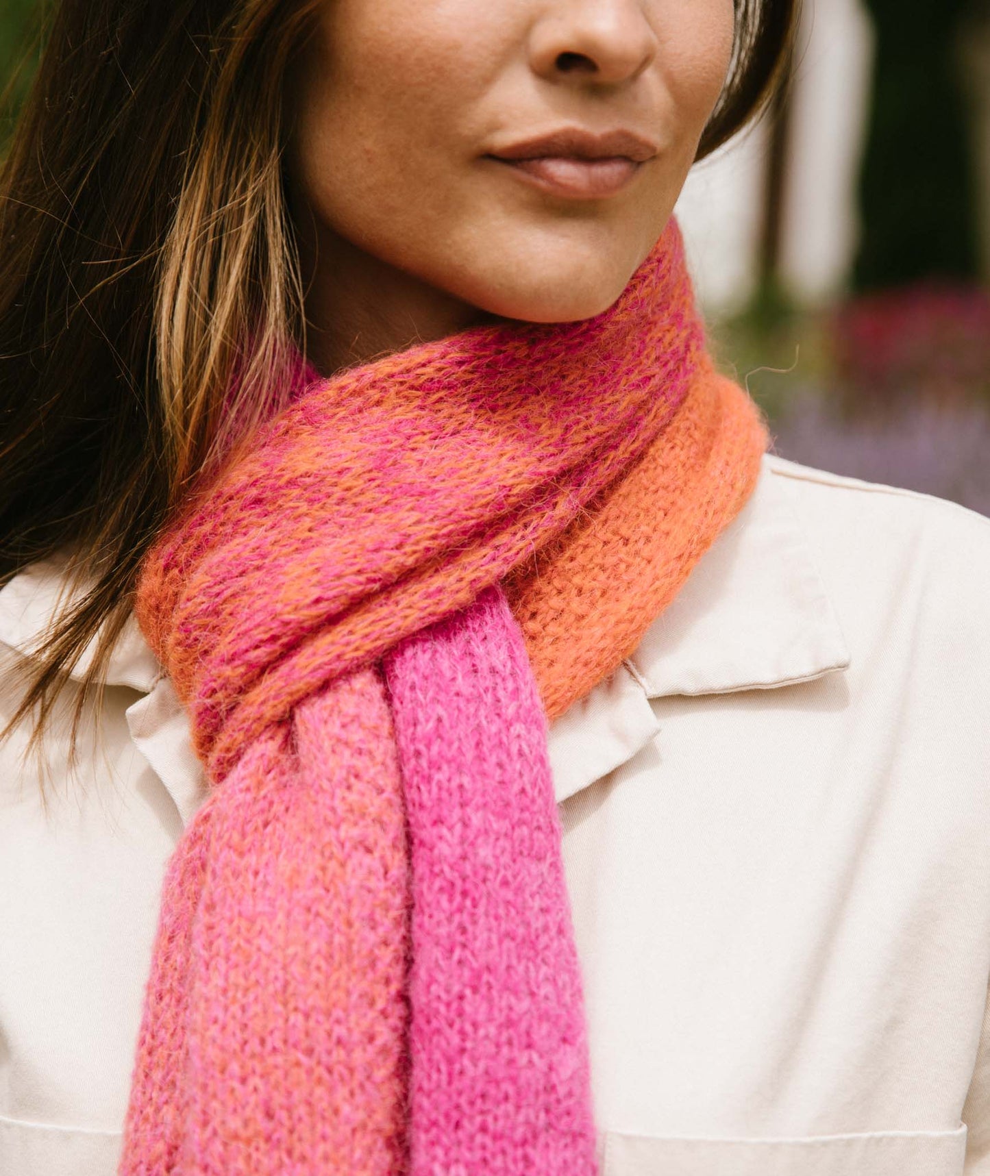 Color Play Scarf Using Lang Alpaca Superlight