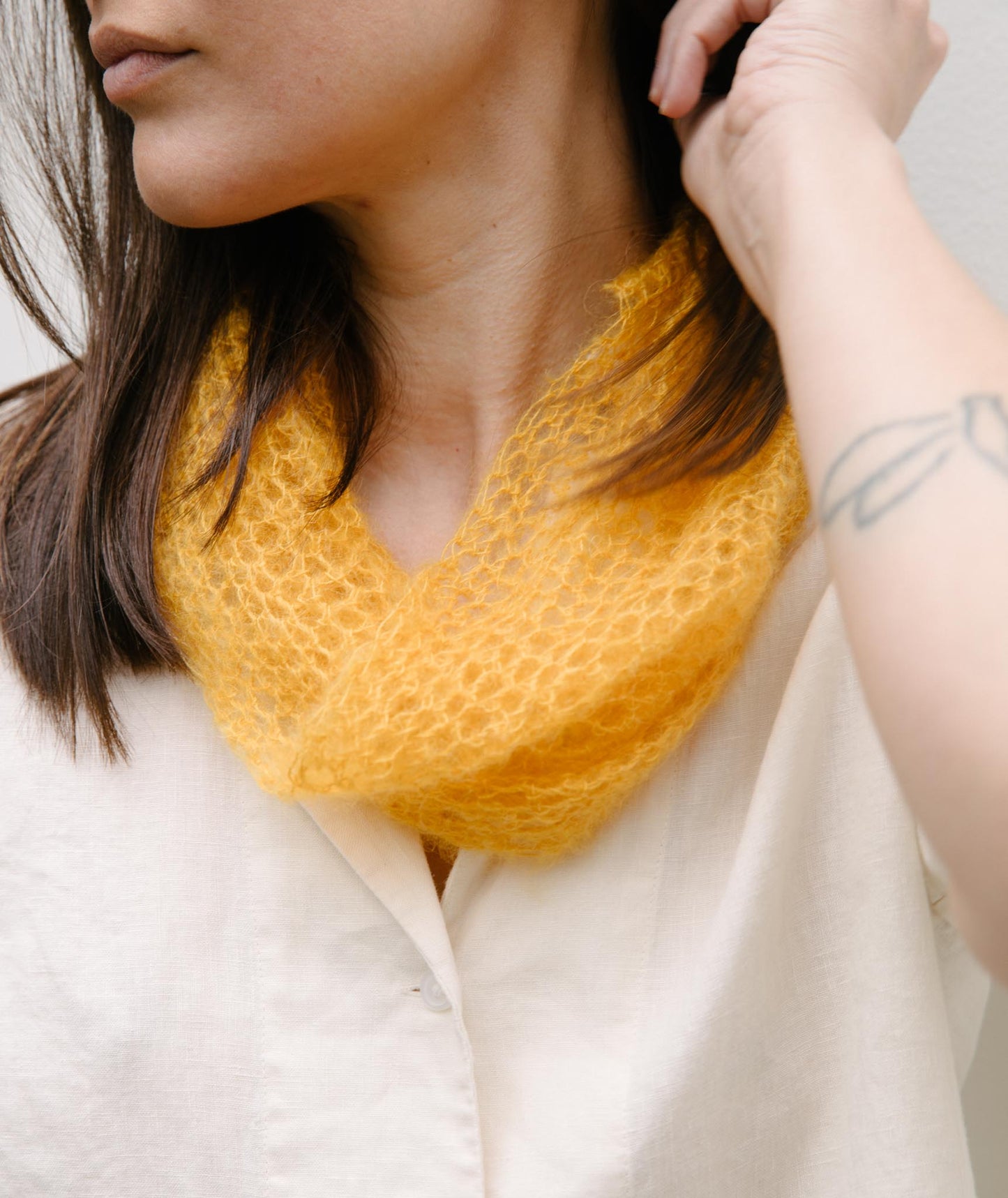 Crocheted Moebius [Small] Cowl Using Rowan Kidsilk Haze