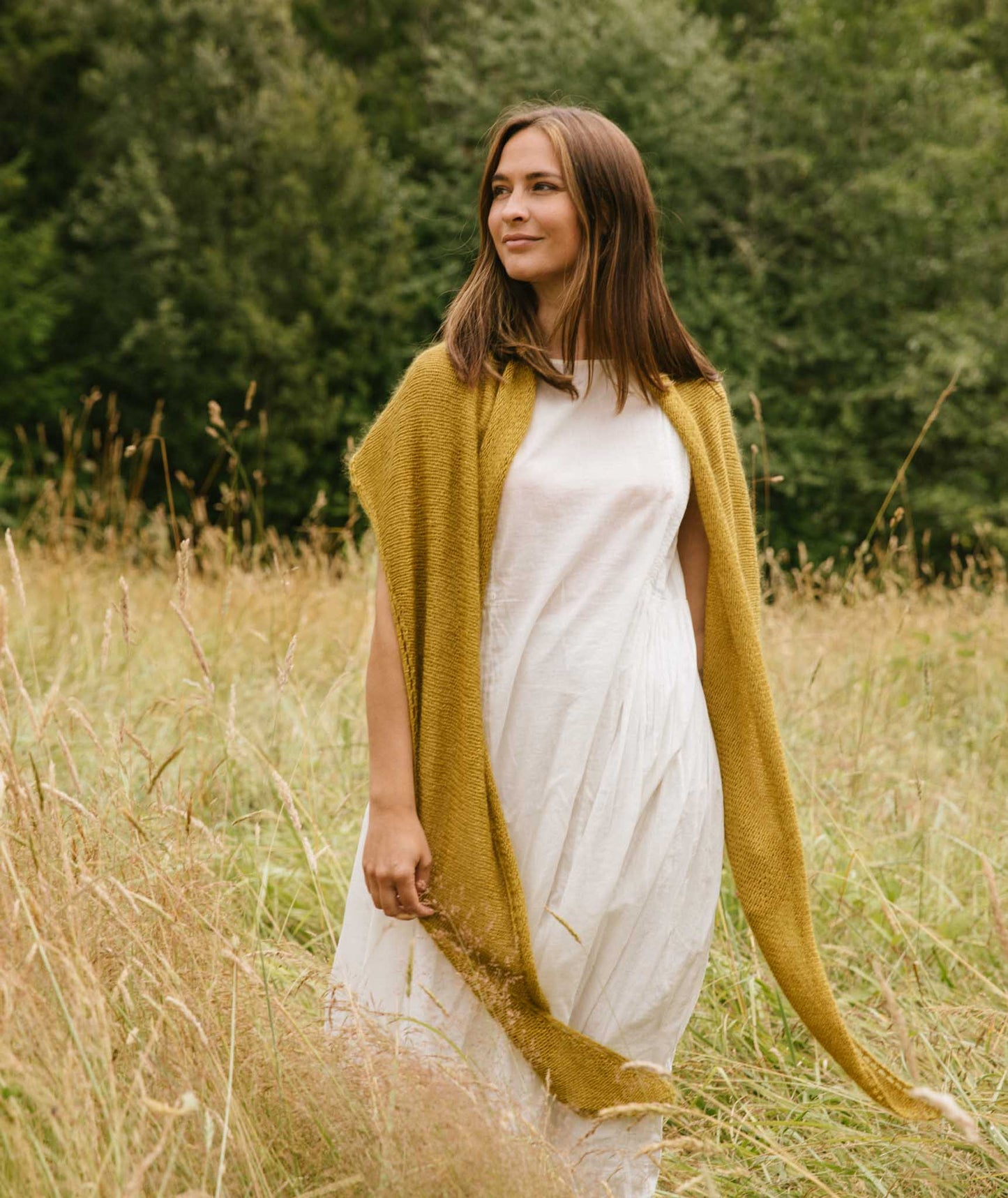 Demi Lune Scarf Using Shibui Silk Cloud & Shibui Reed