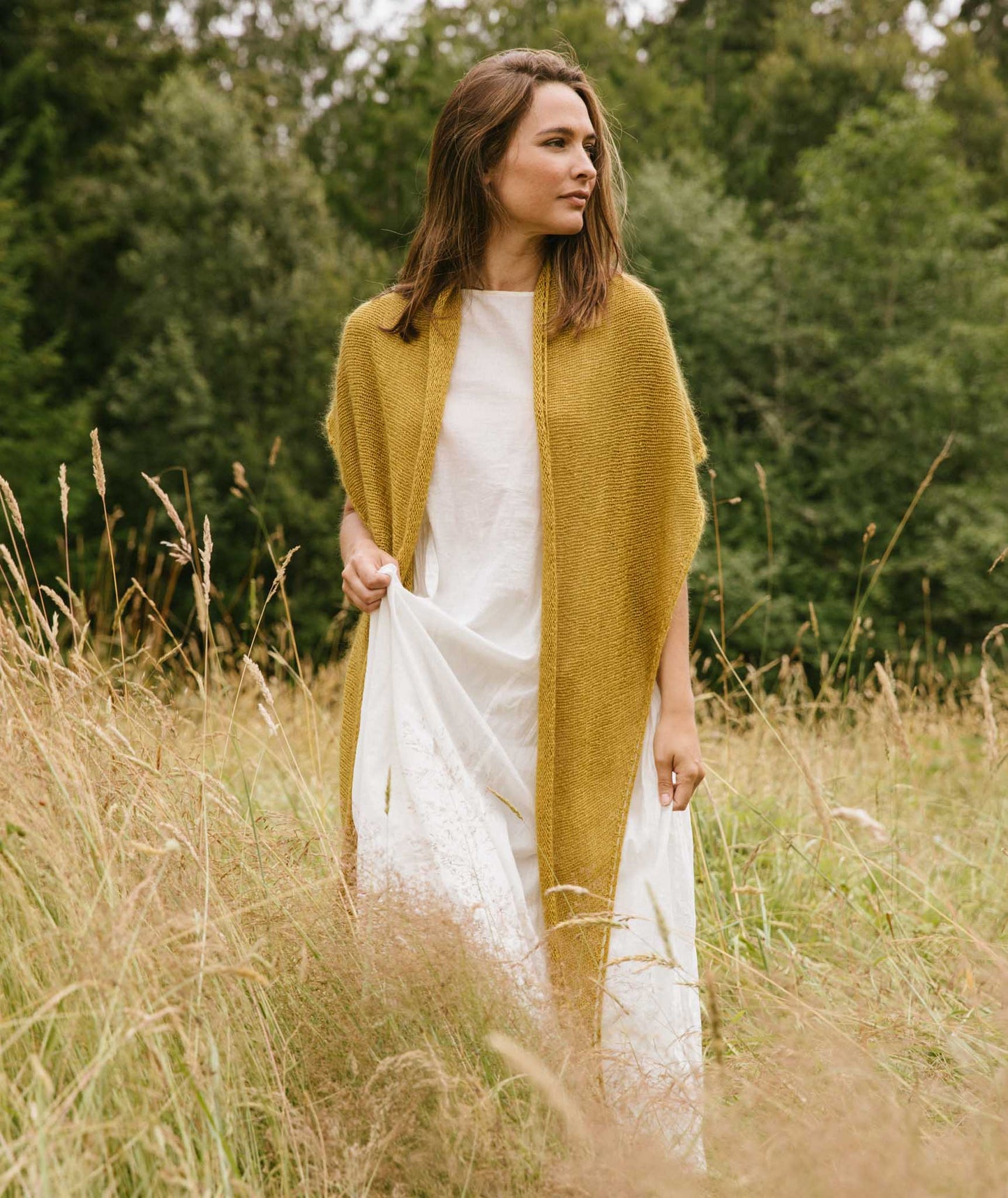 Demi Lune Scarf Using Shibui Silk Cloud & Shibui Reed