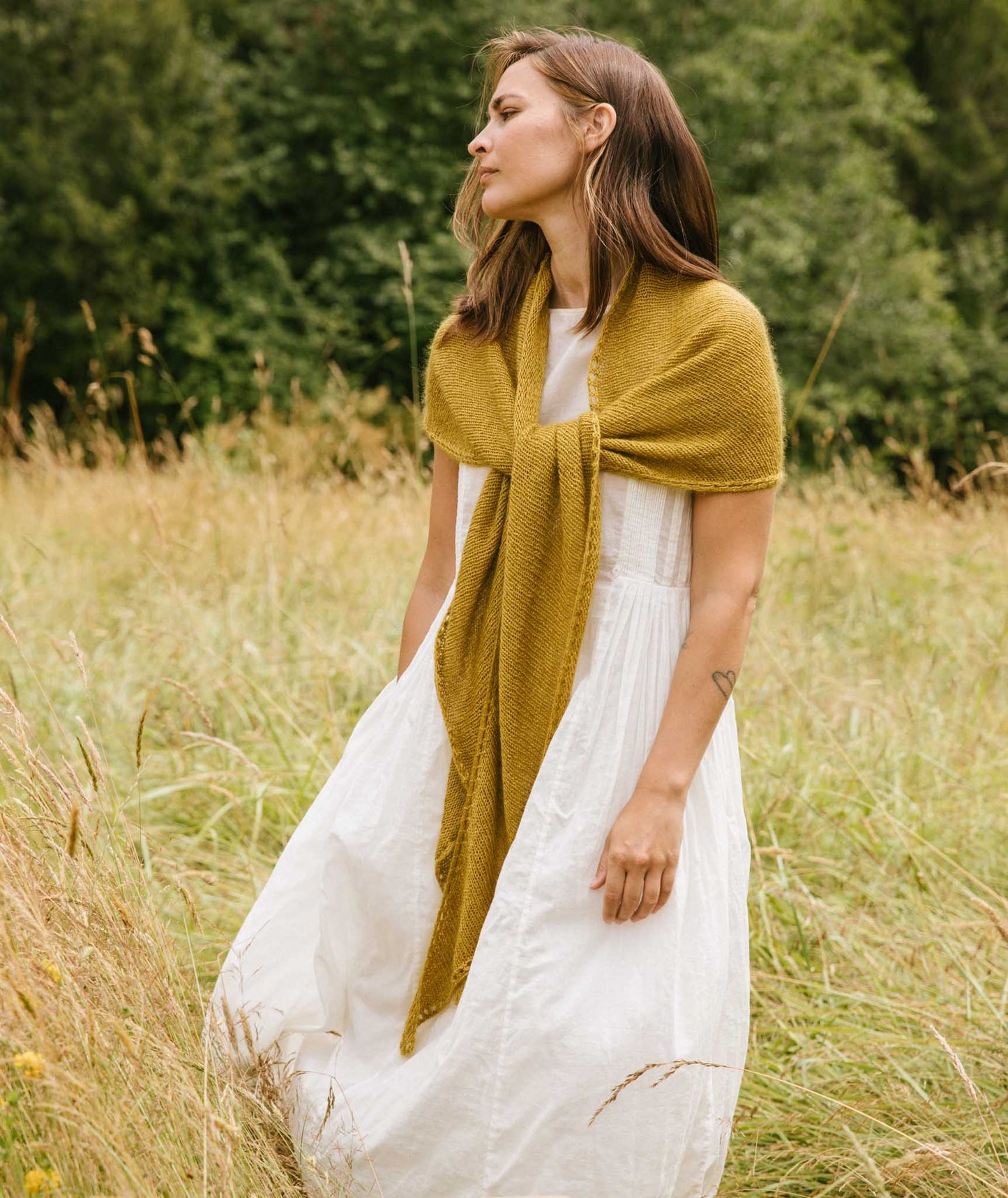 Demi Lune Scarf Using Shibui Silk Cloud & Shibui Reed