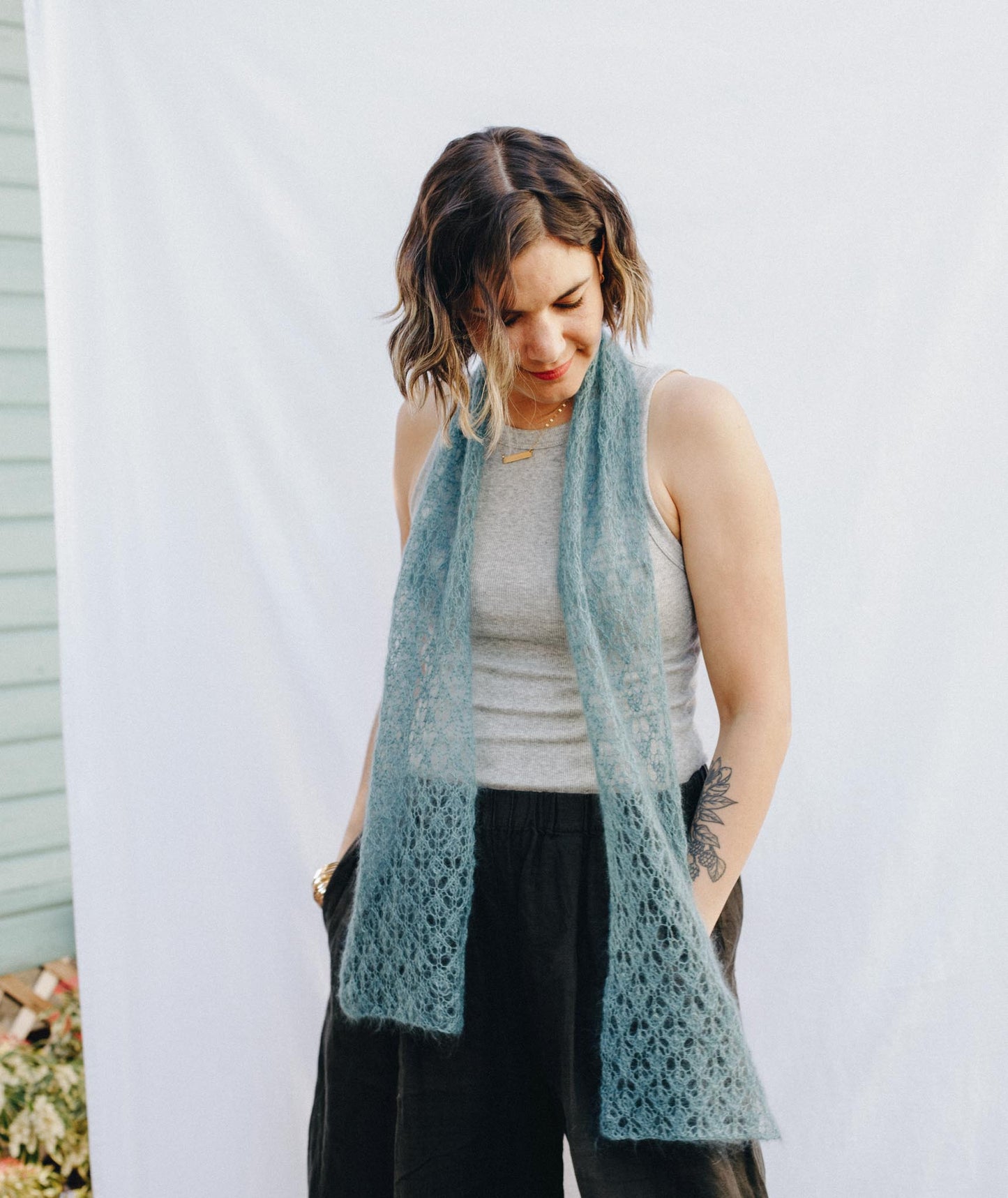 English Mesh Lace Scarf Using Rowan Kidsilk Haze