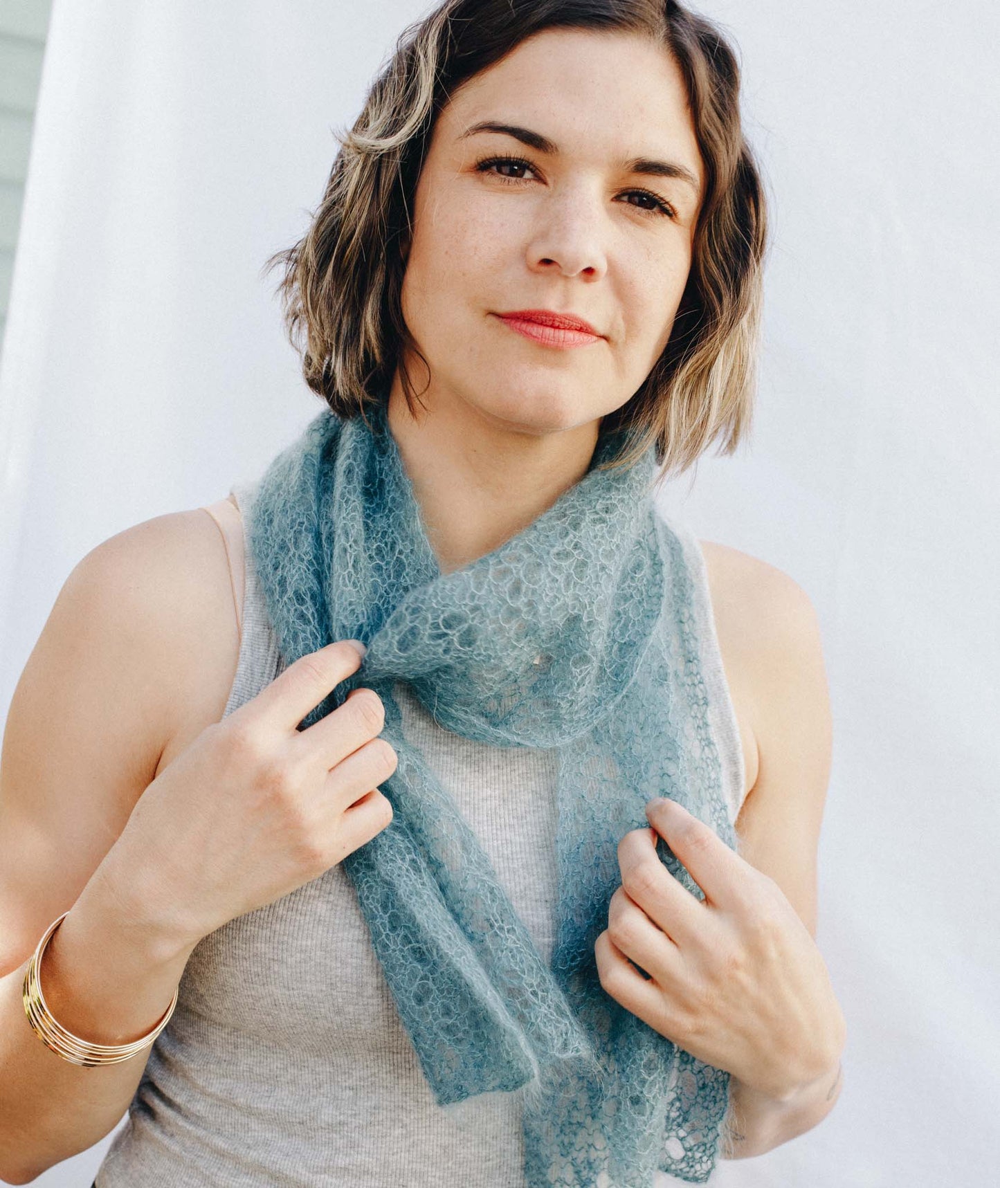 English Mesh Lace Scarf Using Rowan Kidsilk Haze