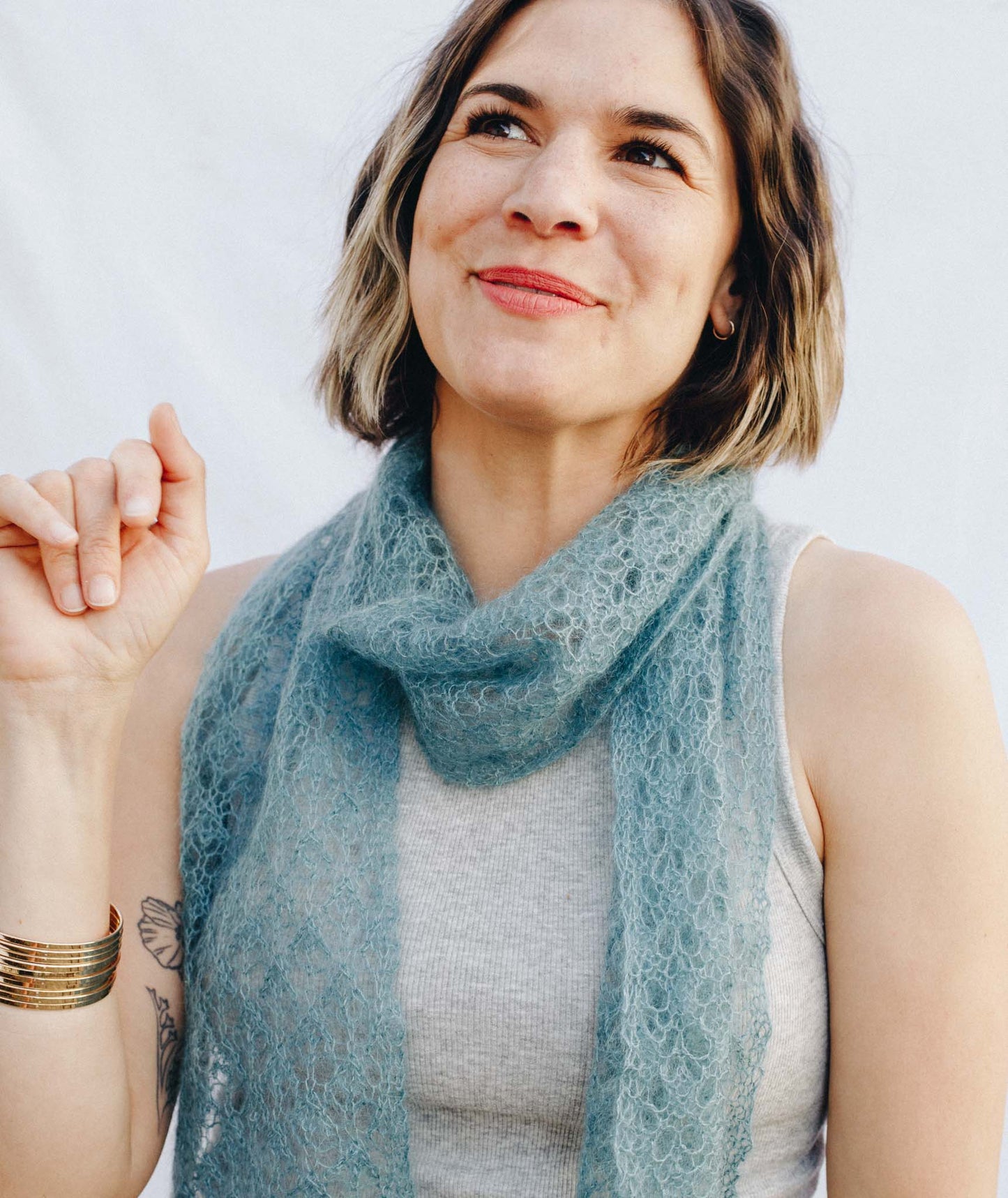 English Mesh Lace Scarf Using Rowan Kidsilk Haze