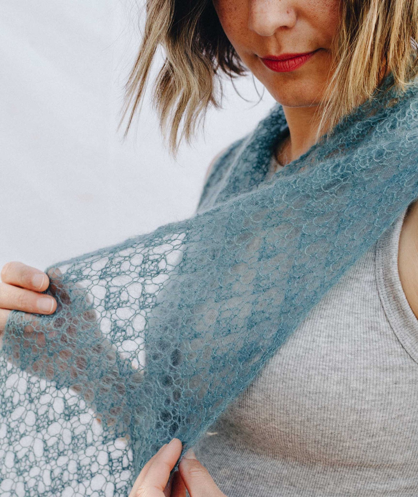 English Mesh Lace Scarf Using Rowan Kidsilk Haze