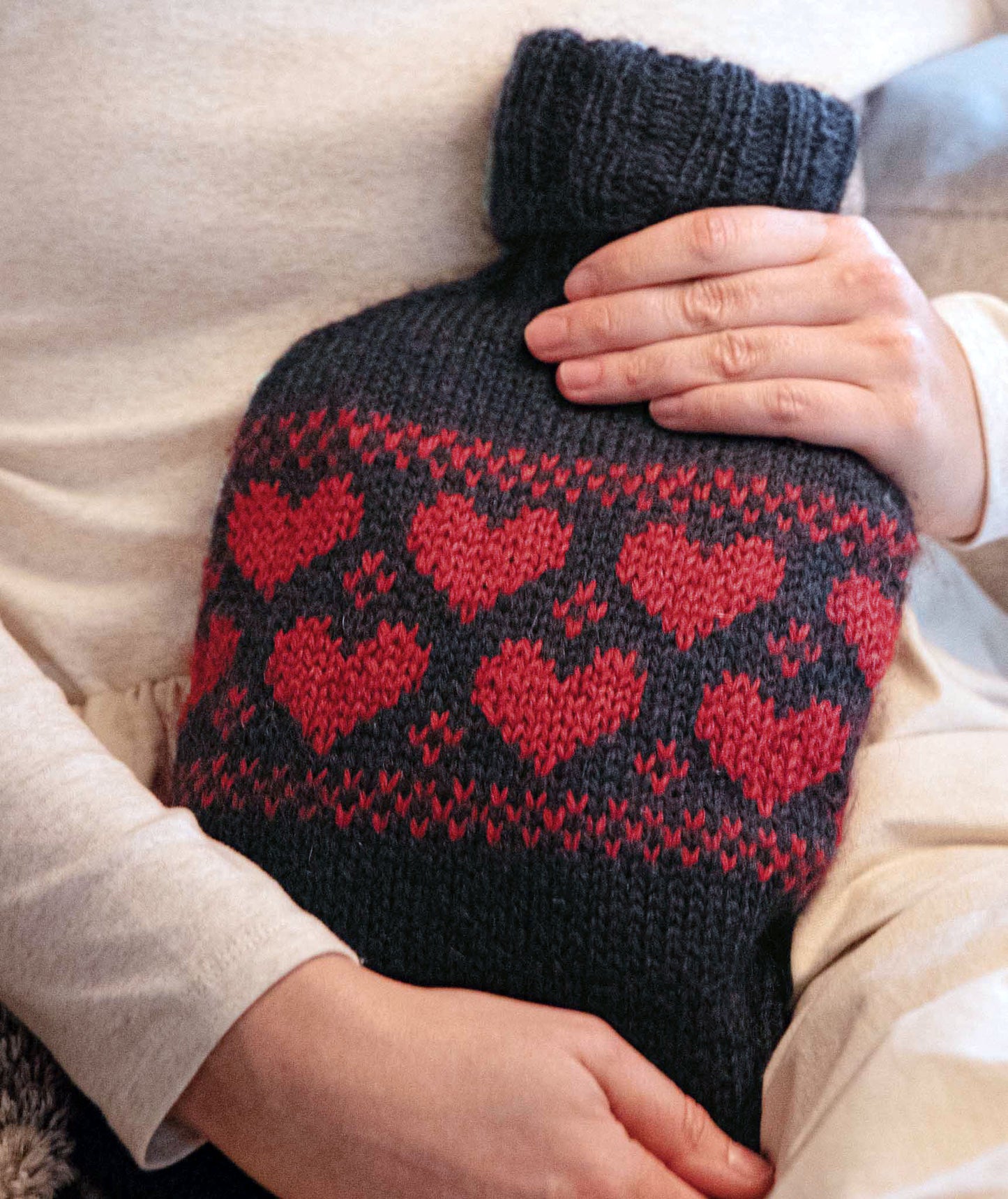 Hot Water Bottle Cozy with Free Colorwork Charts