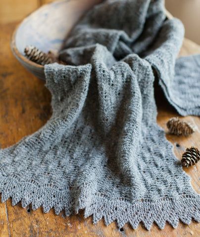 Fir Cone Lace Scarf Using Isager Spinni Wool 1
