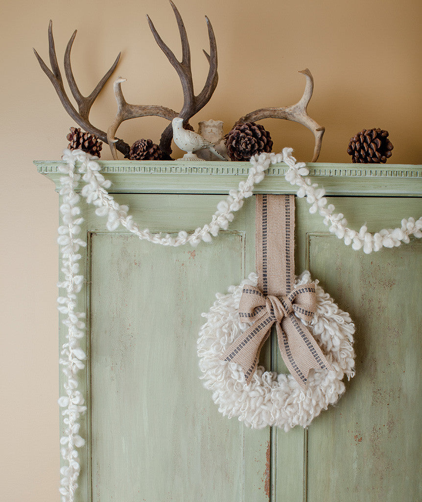 Woolly Wreath & Garland Using Fleece Artist Slubby Mix