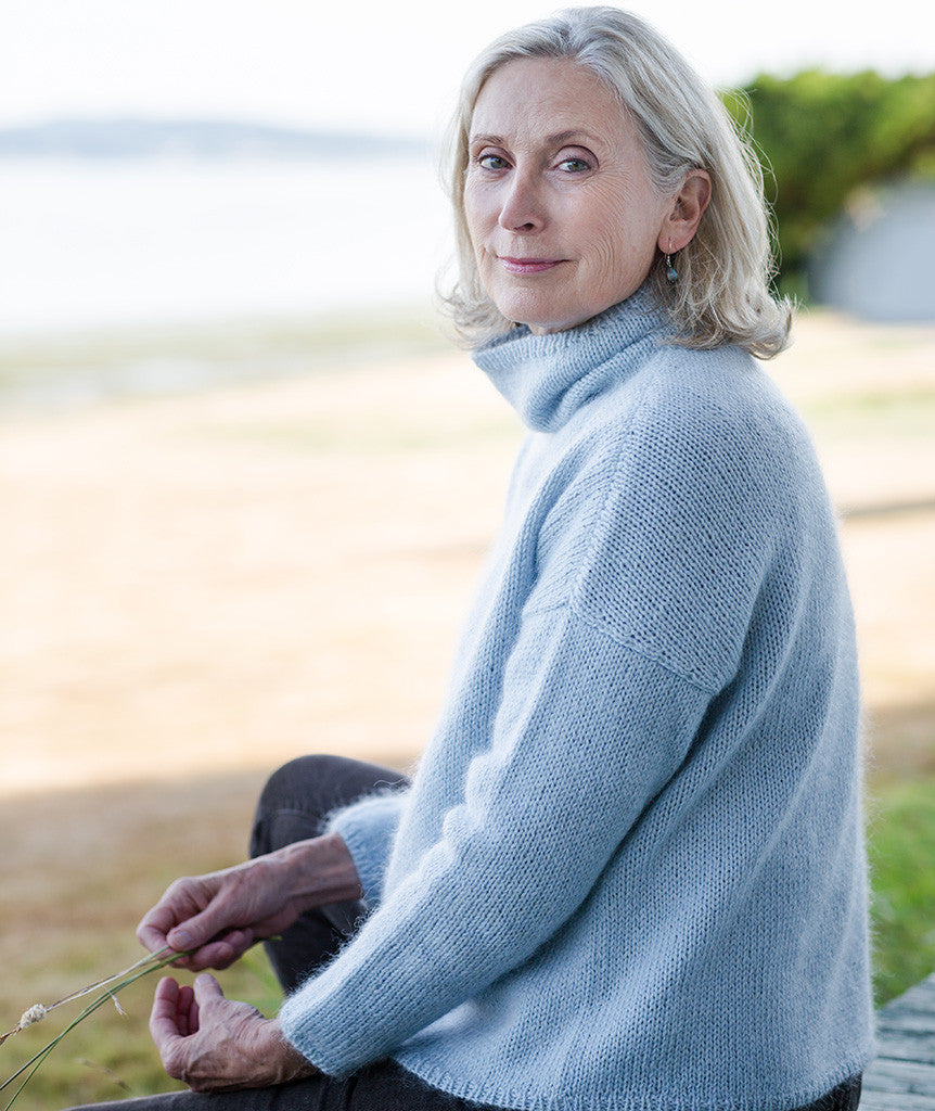 Better-Than-Basic Pullover: Funnel-Neck Version Using Rowan Kid Classic