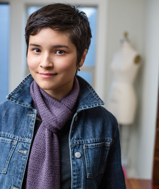 Two-Tone Twill Scarf Using Rowan Fine Lace