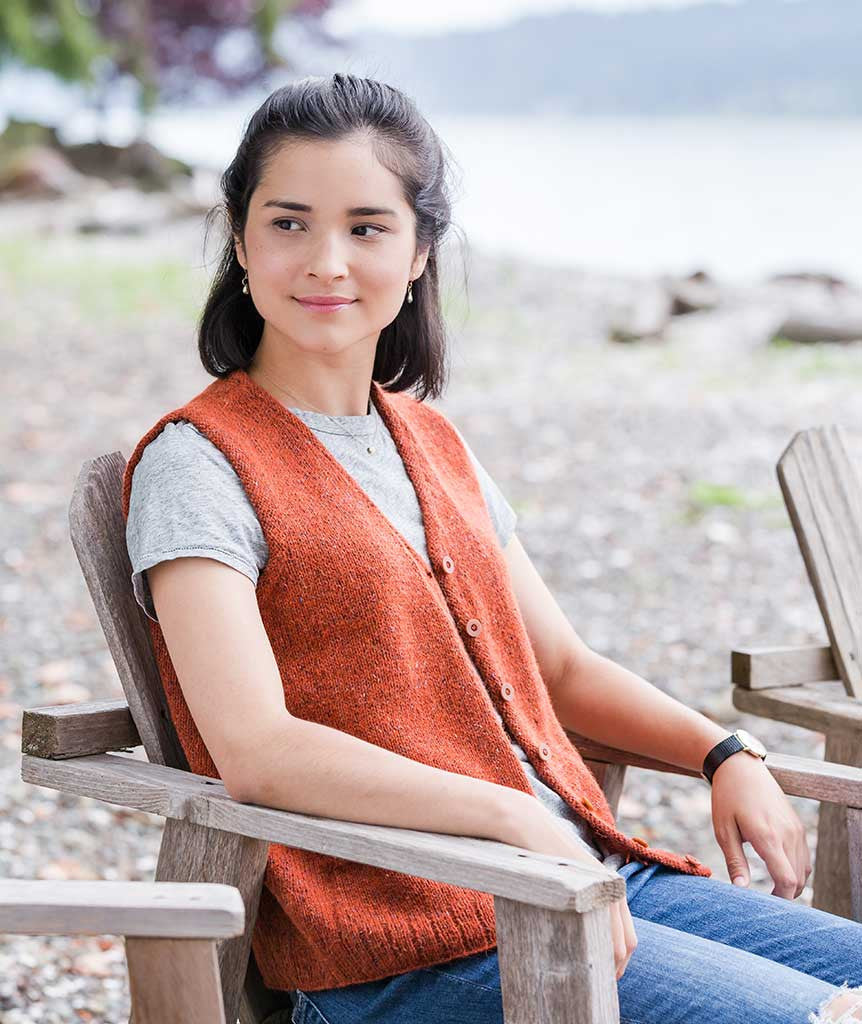 Library Vest: Cropped Version Using Rowan Felted Tweed