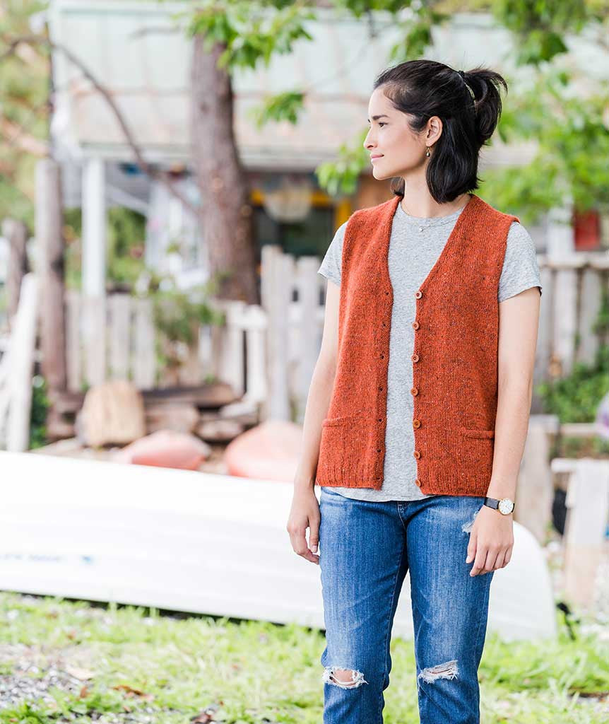Library Vest: Cropped Version Using Rowan Felted Tweed
