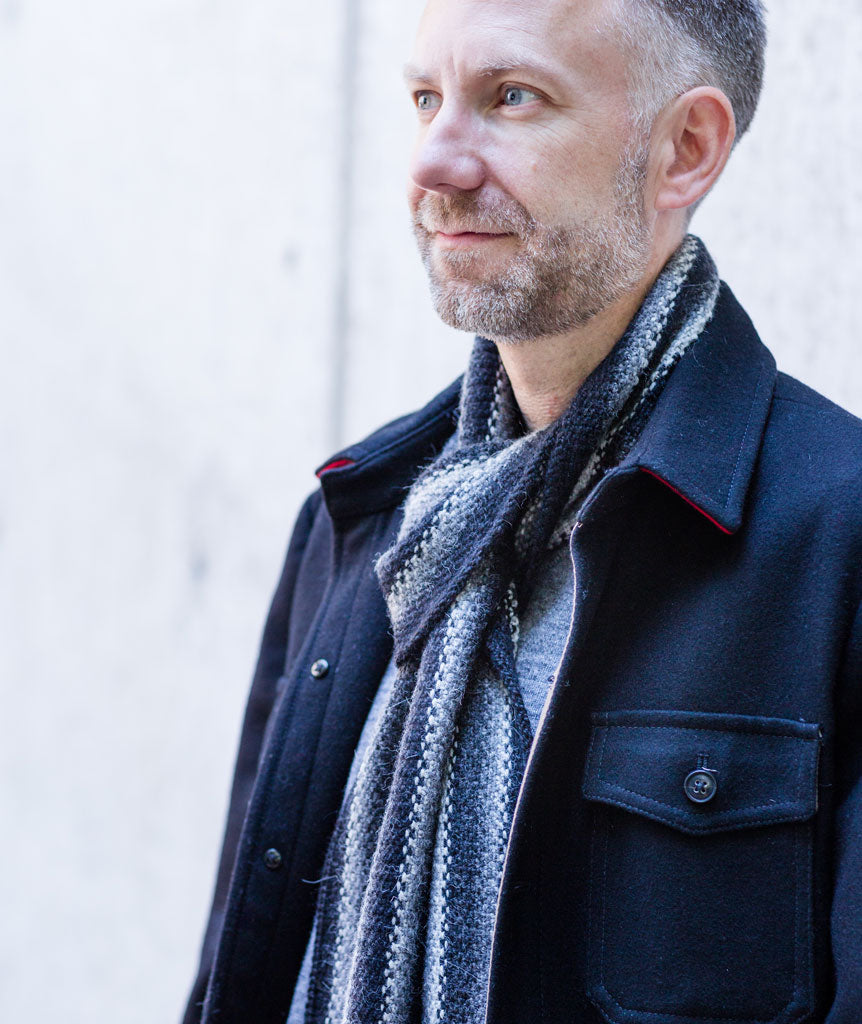 Striped Linen Stitch Scarf Using Blue Sky Fibers Baby Alpaca