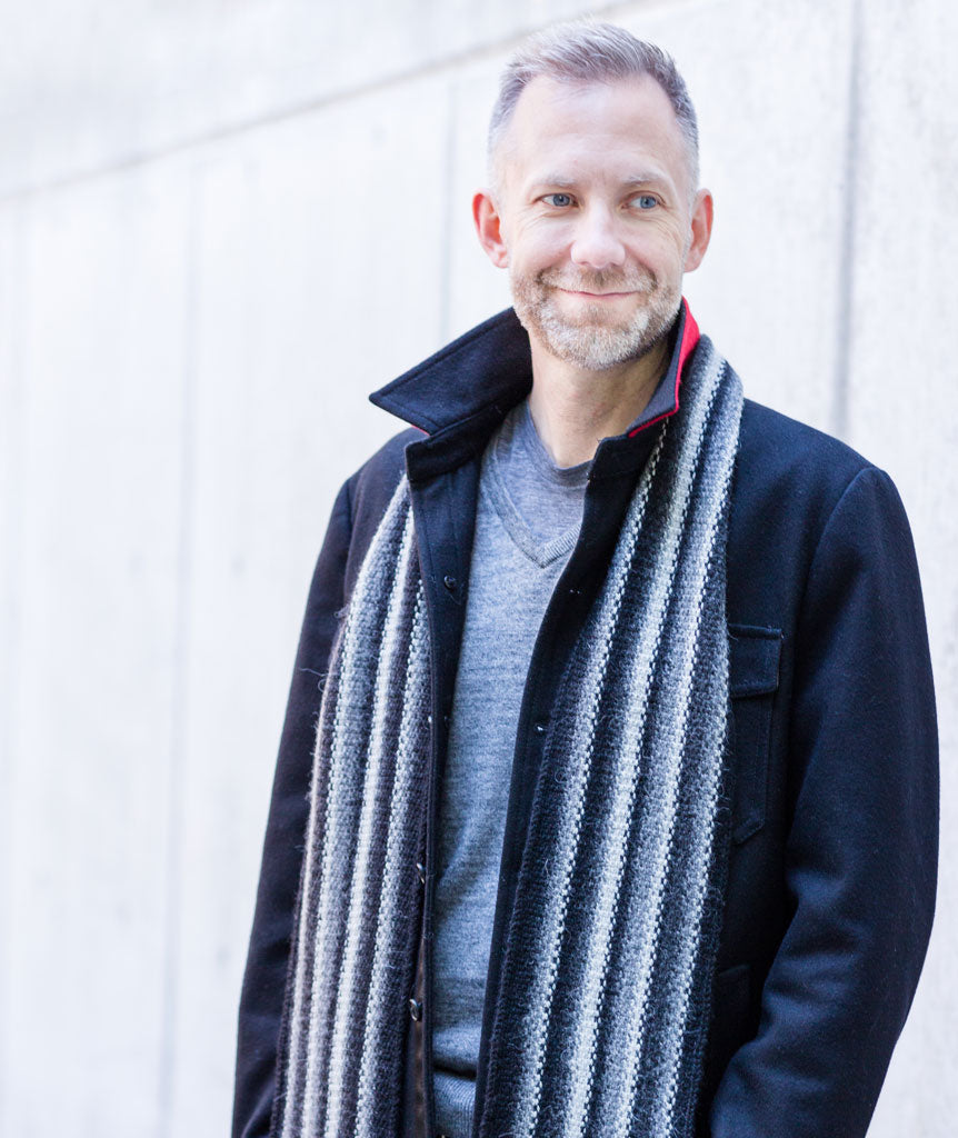 Striped Linen Stitch Scarf Using Blue Sky Fibers Baby Alpaca