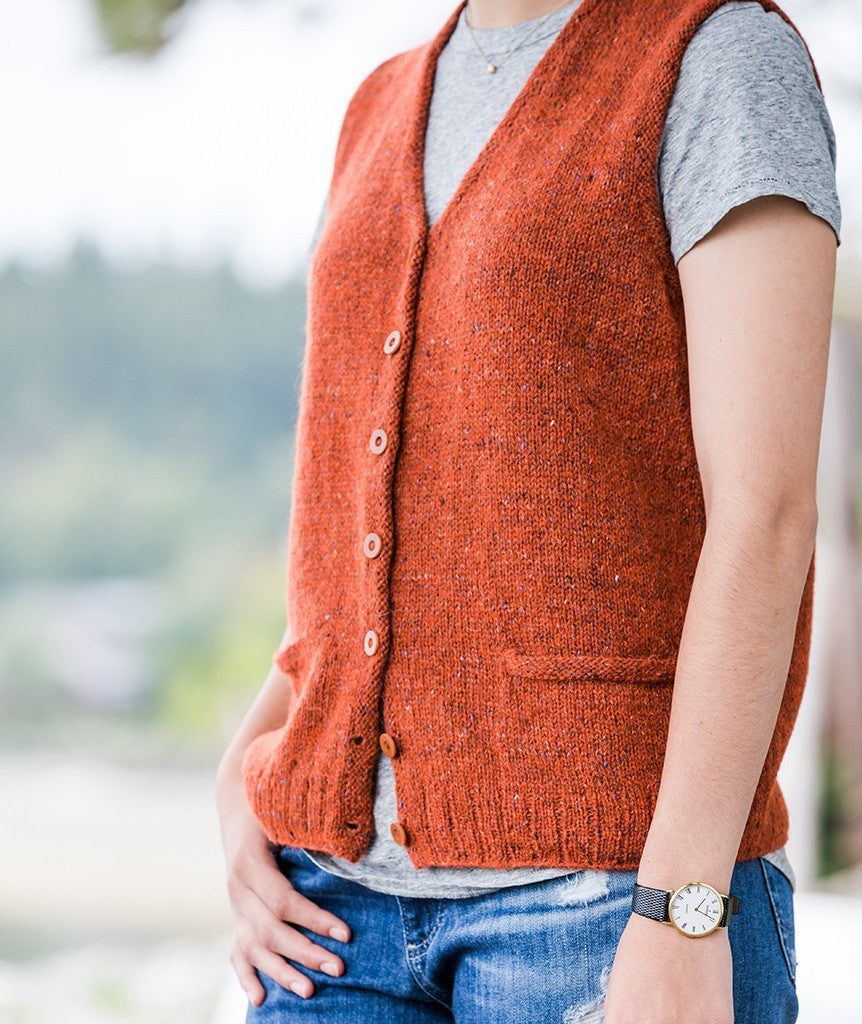 Library Vest: Cropped Version Using Rowan Felted Tweed