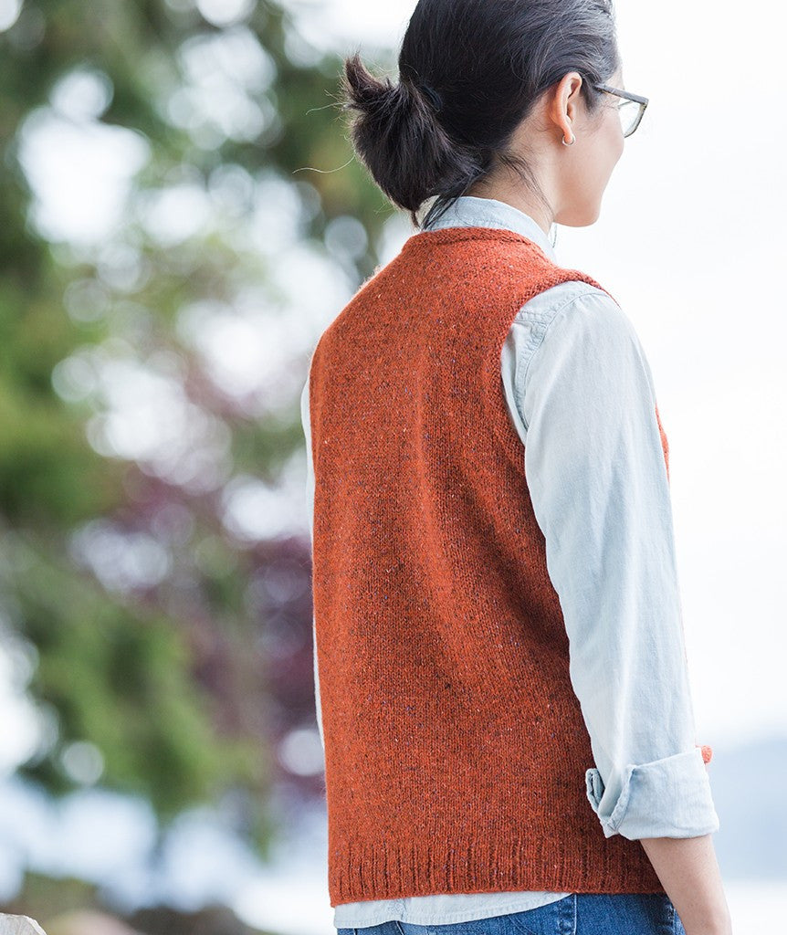 Library Vest: Cropped Version Using Rowan Felted Tweed