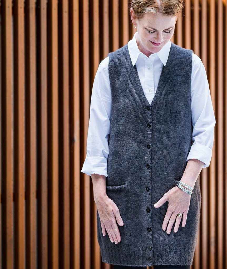 Library Vest: Long Version Using Dovestone DK