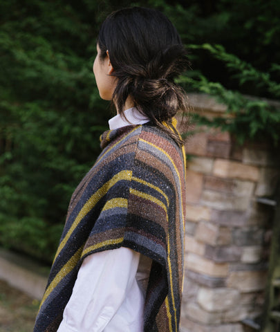 Lucky Striped Poncho: In 6 or 10 Colors Using Rowan Felted Tweed