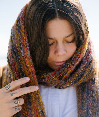 Magic Three-Yarn Wrap Using Fleece Artist and Hand Maiden