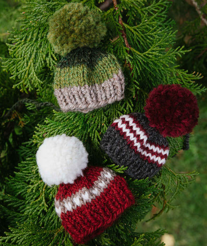 Holiday Cheer Mini Hats Using Blue Sky Fibers Woolstok Bundles