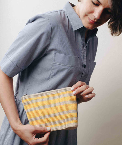 Oval Crochet Pouch: Striped Version Using Rowan Handknit Cotton