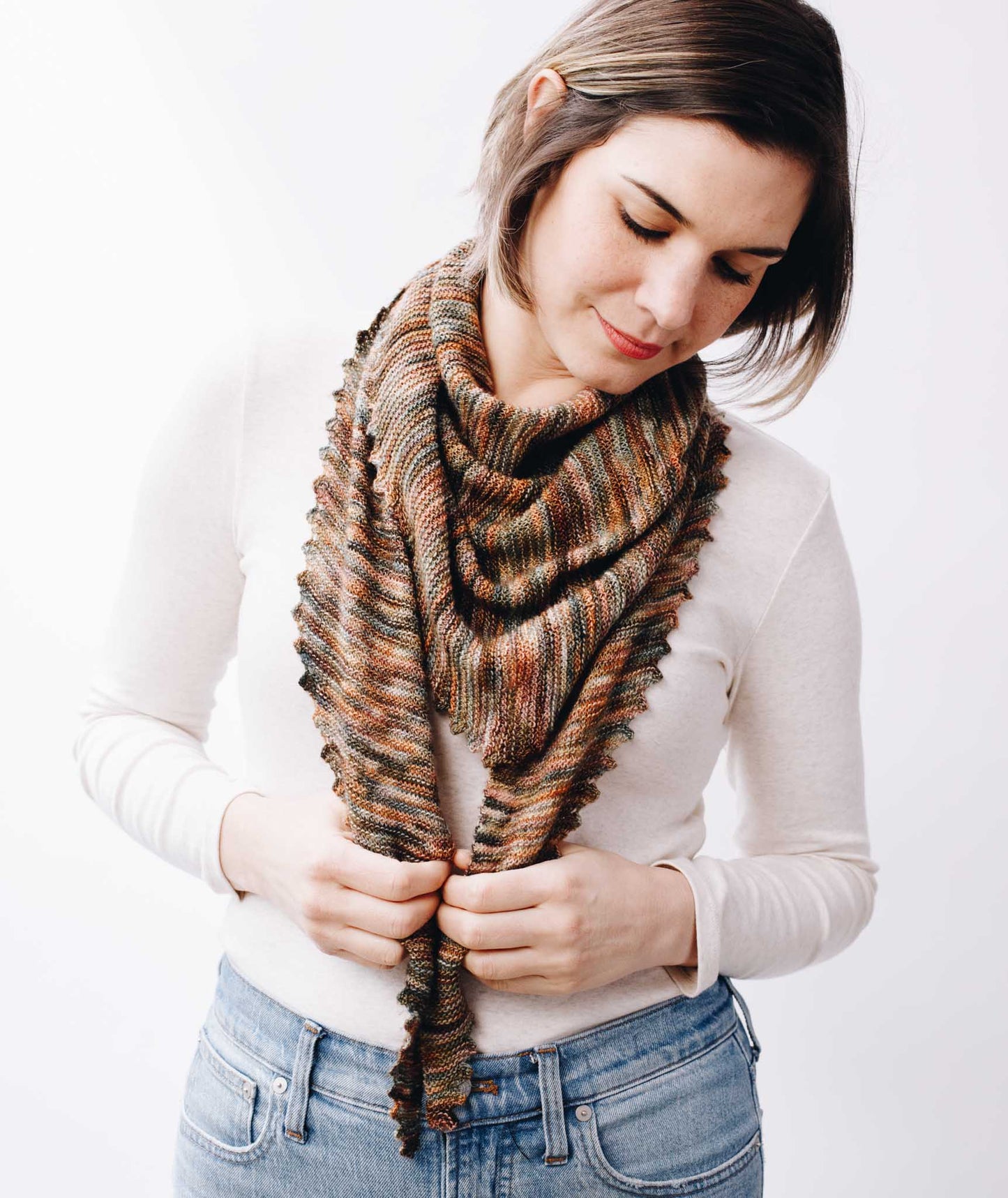 Pinking Shears Scarf [Large] Using Manos Marina