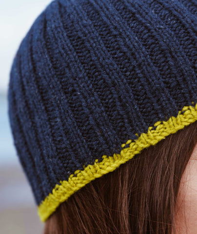 Pressed Rib Cap: Color-Tipped Version Using Brooklyn Tweed Shelter Nature's Palette
