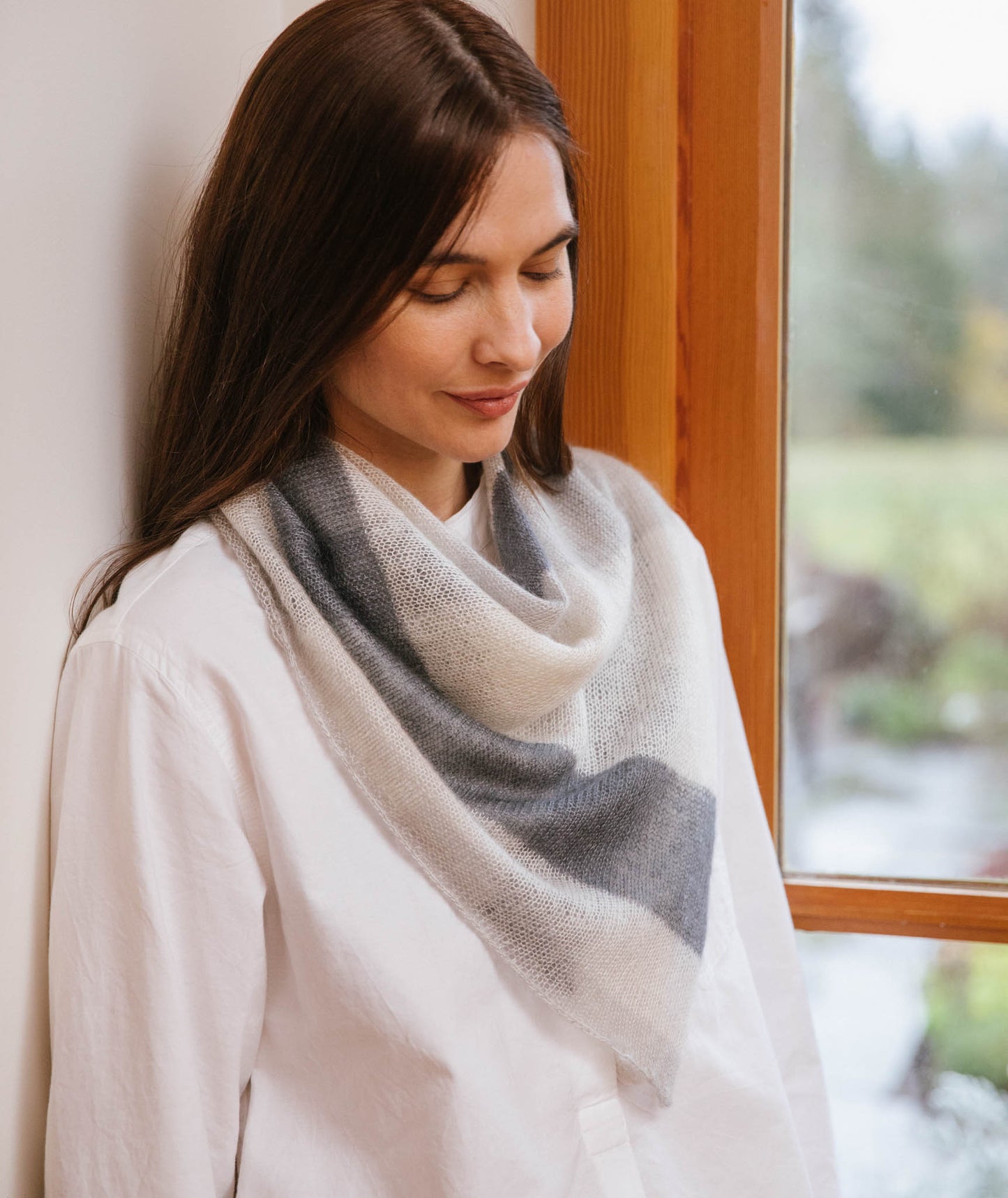 Pretty Perfect Square: Four Color Stripe Version Using Madelinetosh Tosh Silk Cloud