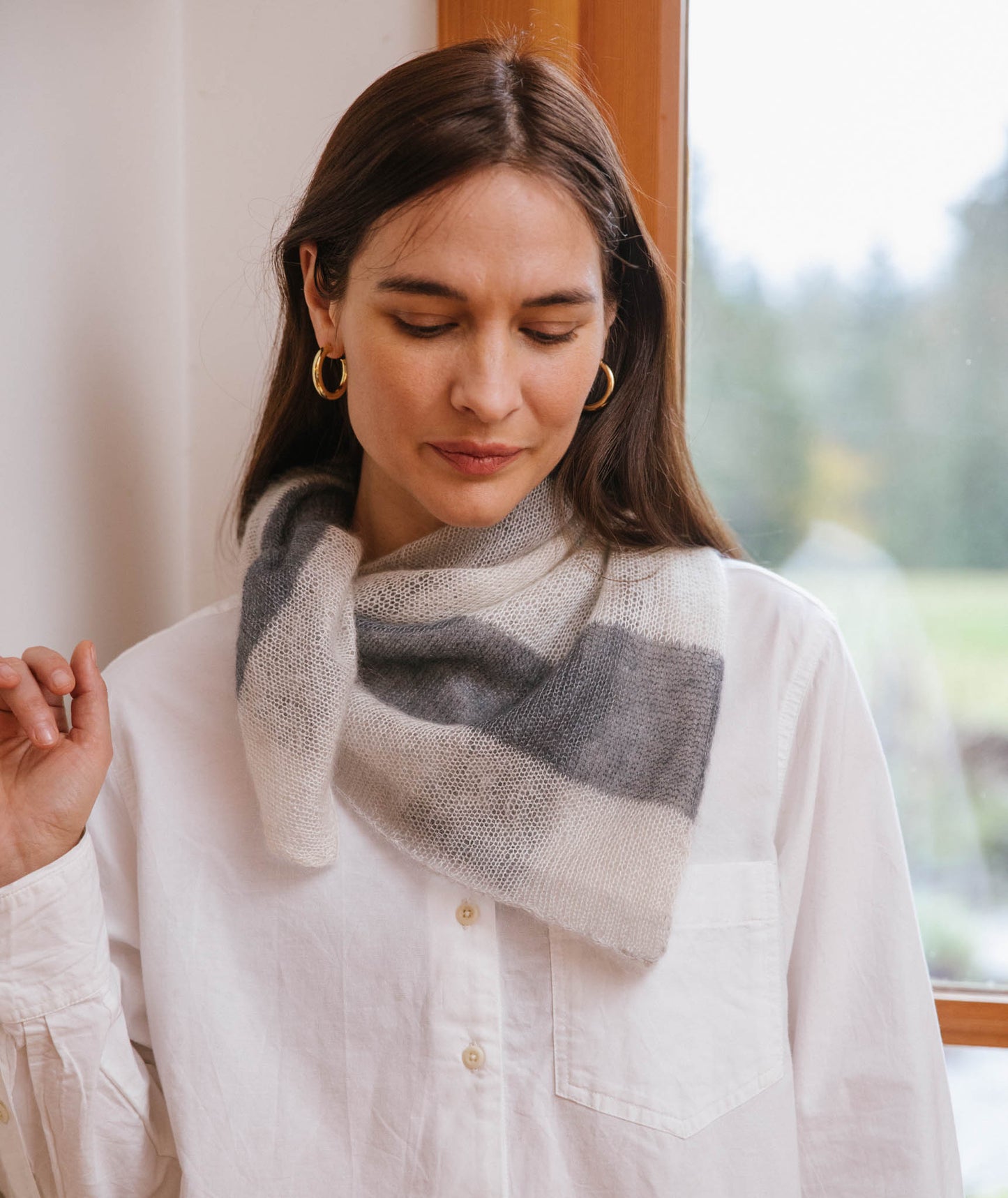 Pretty Perfect Square: Four Color Stripe Version Using Madelinetosh Tosh Silk Cloud