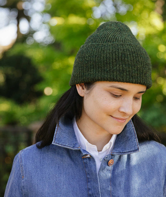 Ribbed Watch Cap Using Blue Sky Fibers Woolstok Light