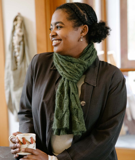 Spin-Stitch [Small] Scarf Using Shibui Tweed Silk Cloud