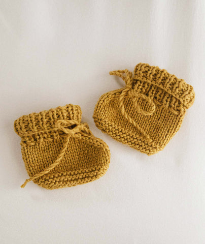 Stay-On Baby Booties Using Rowan Cotton Wool