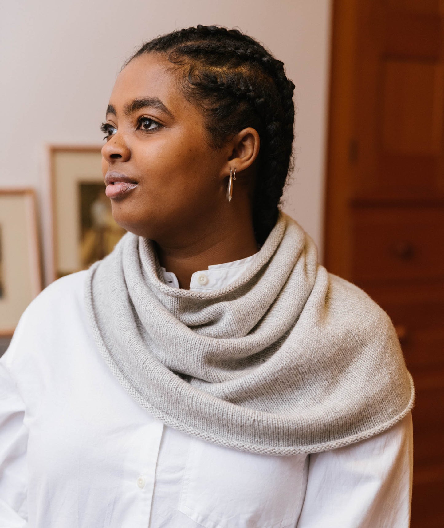 Tapered Cowl Using String Blossom