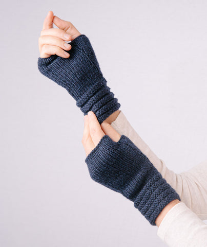 Welted Fingerless Gloves Using Rowan Pure Cashmere