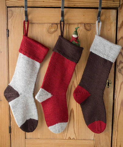 More Basic Christmas Stockings Using Brown Sheep Lamb's Pride Worsted