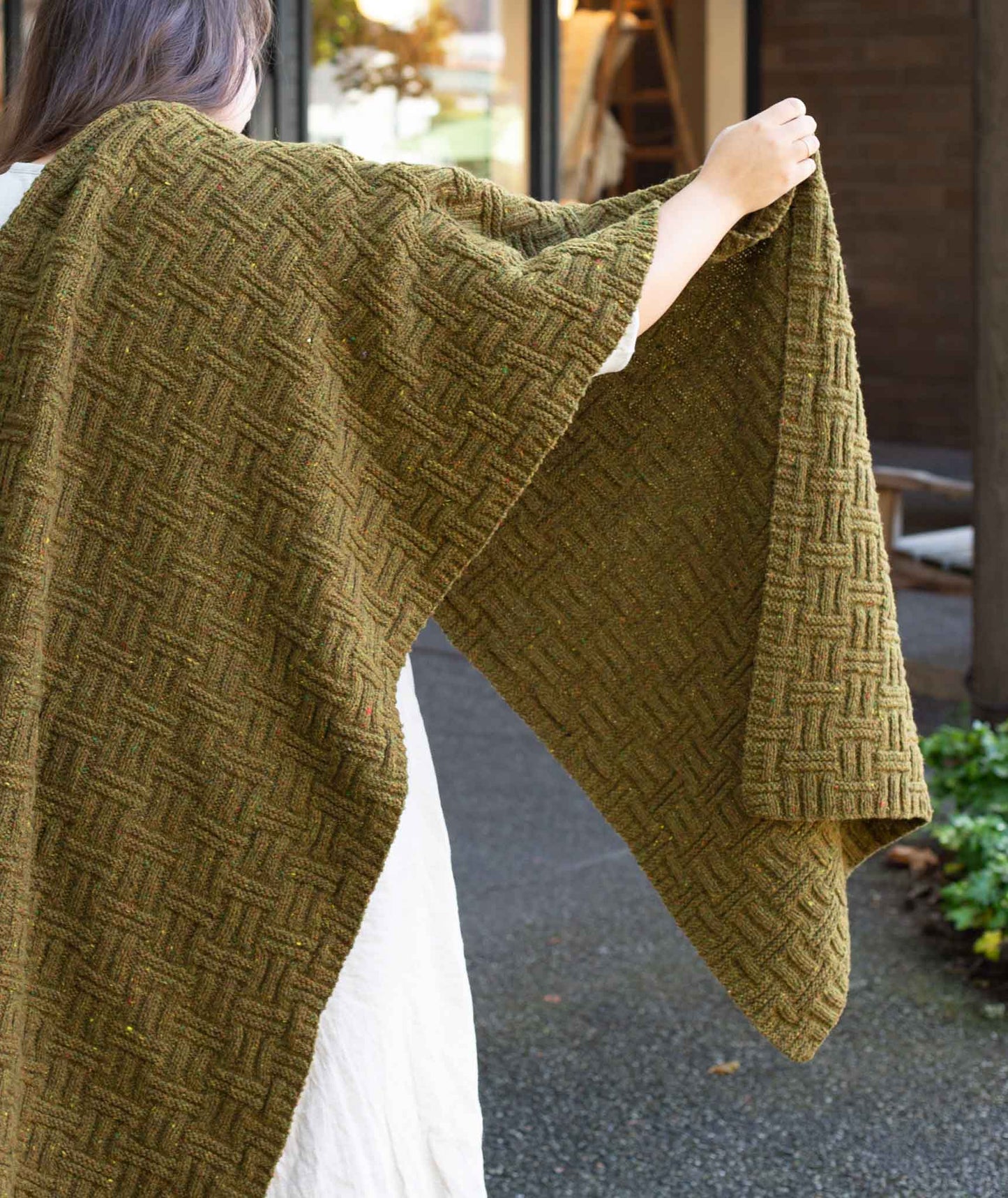 Bigger Basketweave Wrap Using Brooklyn Tweed Shelter
