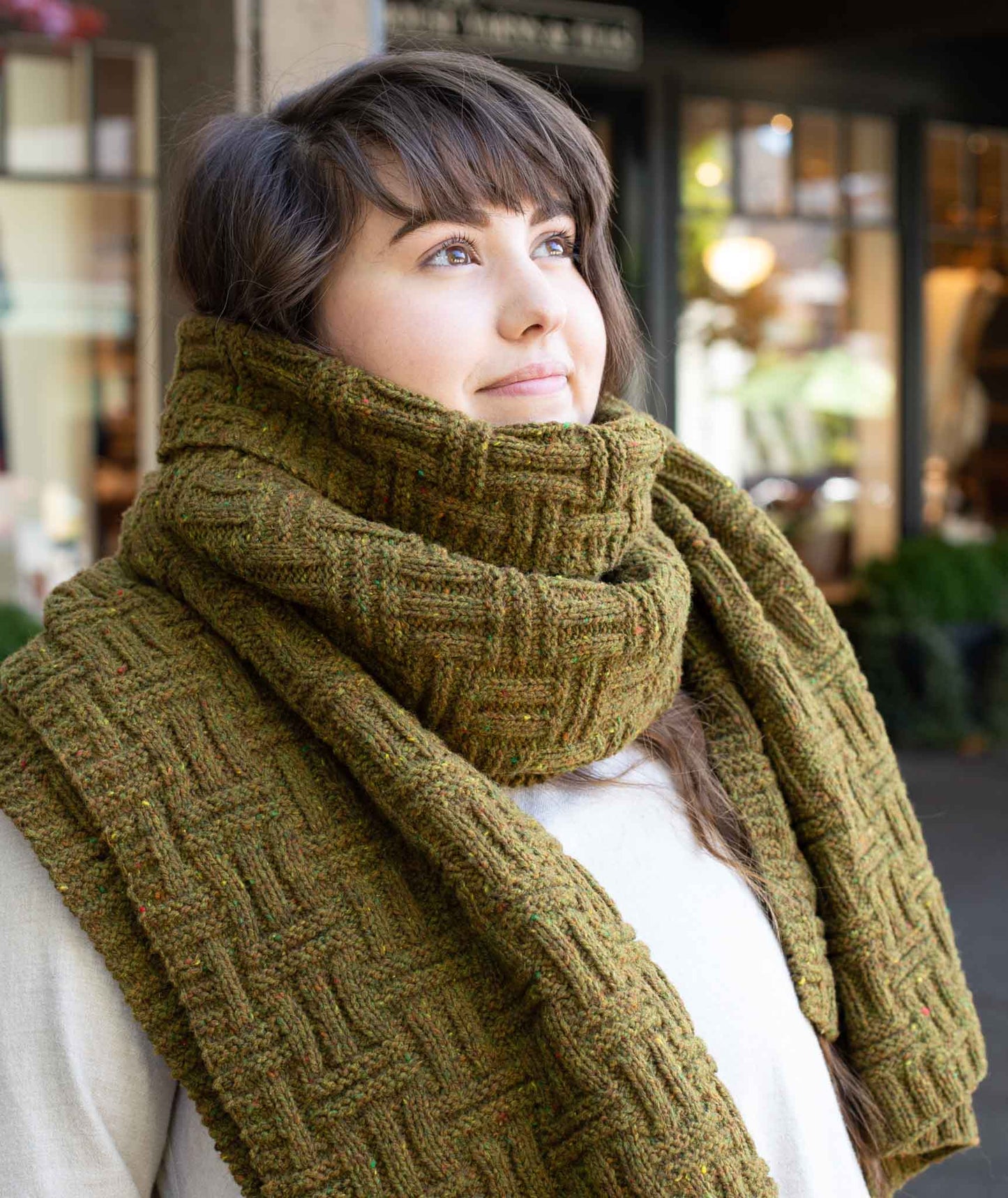 Bigger Basketweave Wrap Using Brooklyn Tweed Shelter