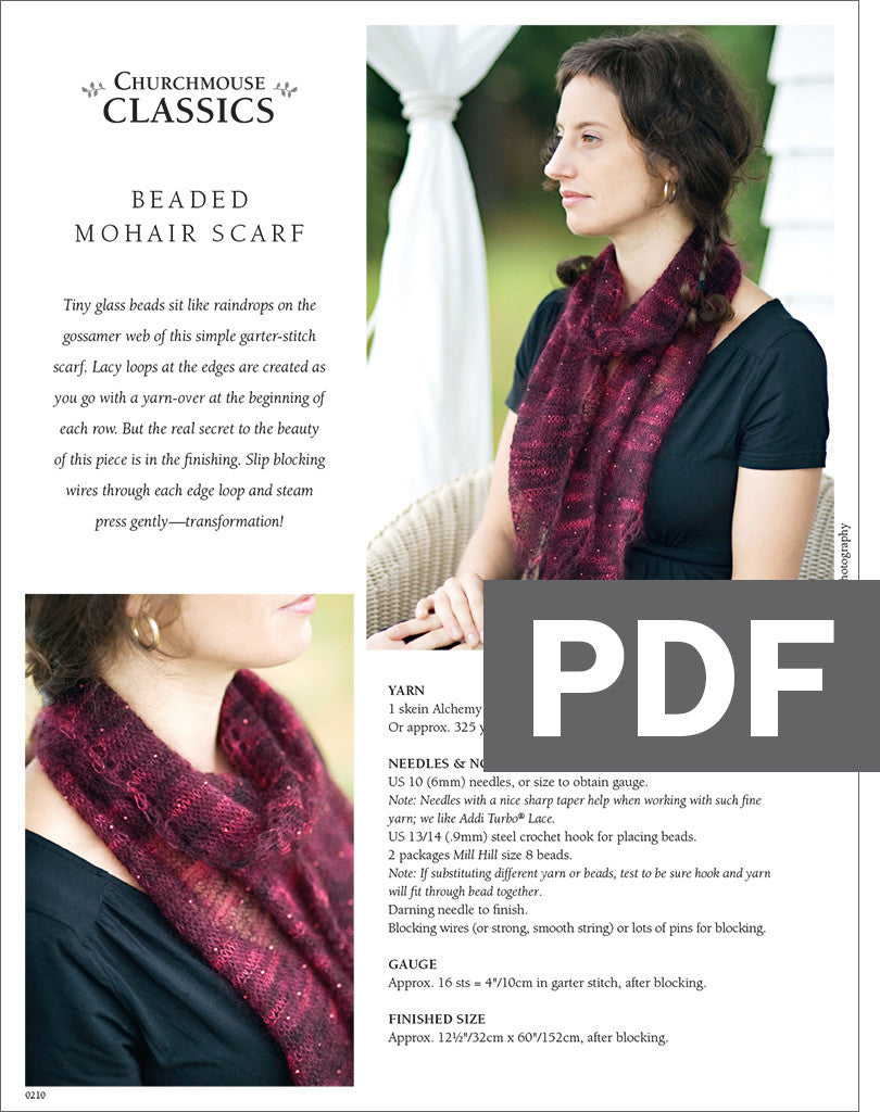 Beaded Mohair Scarf – Churchmouse Yarns \u0026 Teas, image size:810x1024