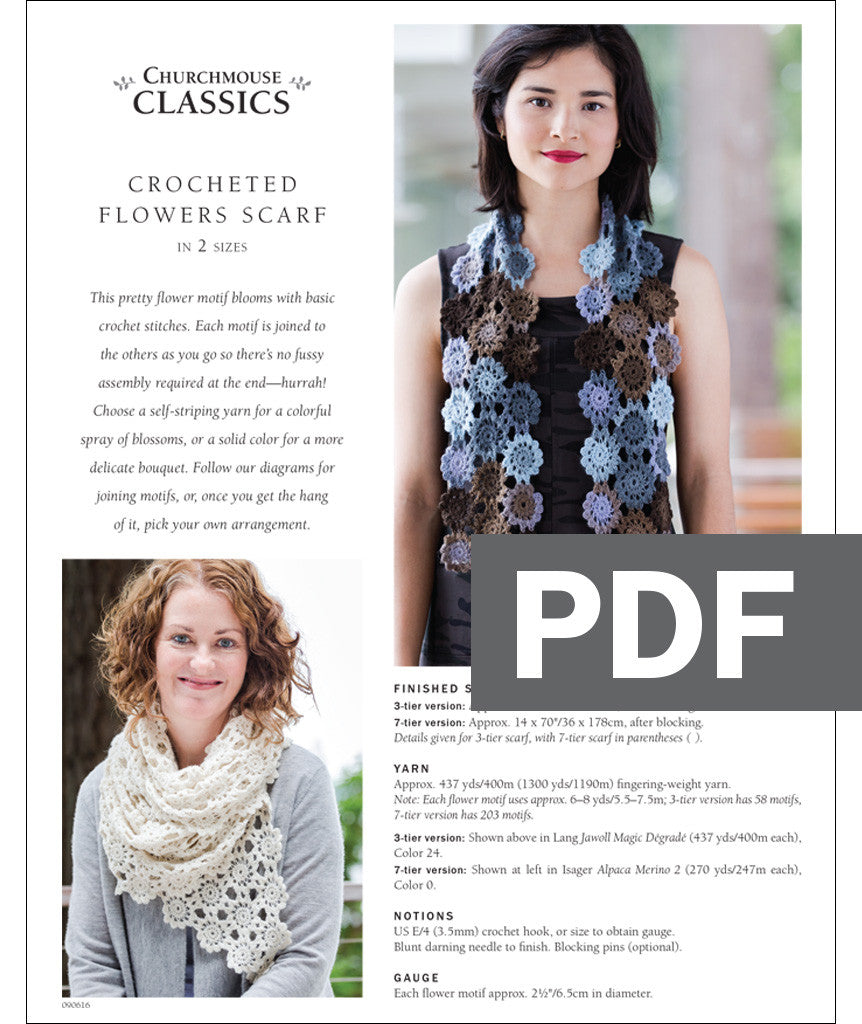 Crocheted Flowers Scarf Pattern – Churchmouse Yarns & Teas