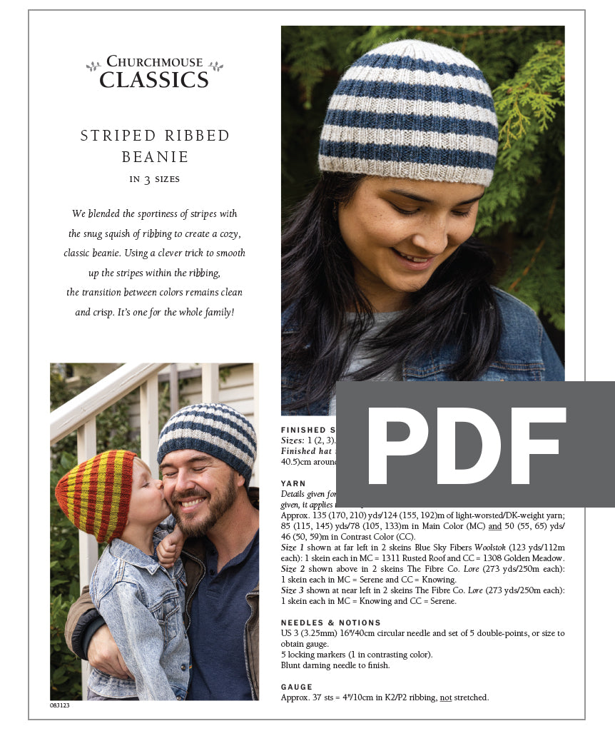 Striped Ribbed Beanie Using The Fibre Co. Lore – Churchmouse  display picture 1