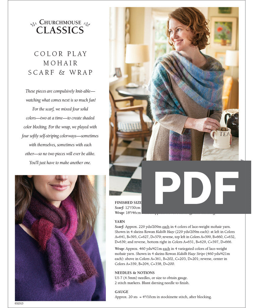 Color Play Mohair Scarf Using Rowan Kidsilk Haze – Churchmouse