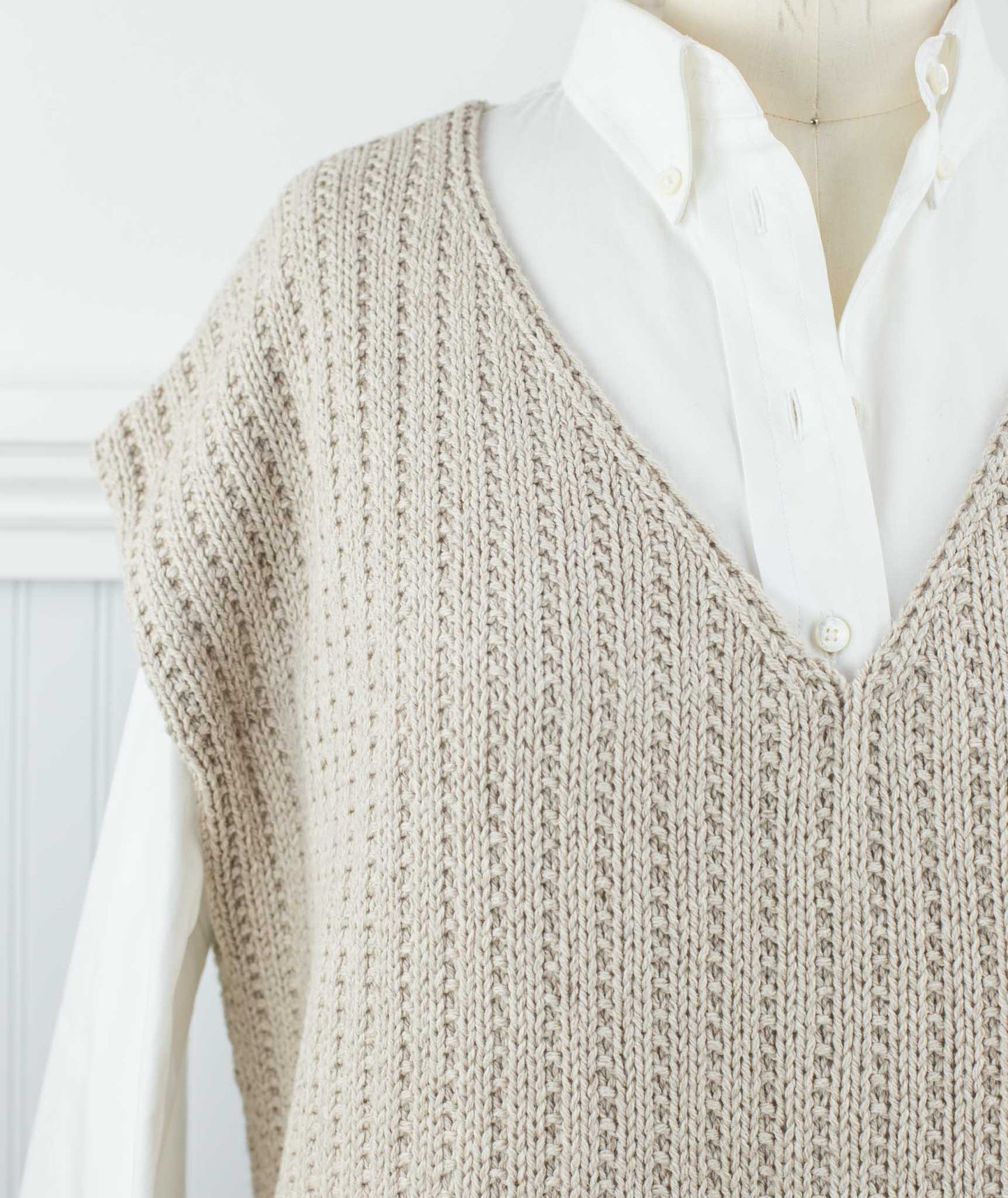 Flat Rib Popover Using Rowan Cotton Cashmere