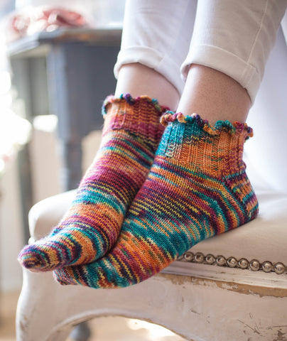 Basic Socks: Happy Ruffled Socks Version Using Manos Alegría – Churchmouse  Yarns & Teas