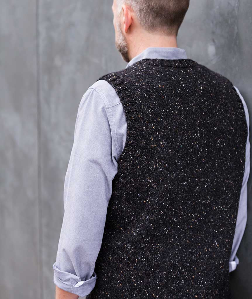 His Vest Using Rowan Tweed DK