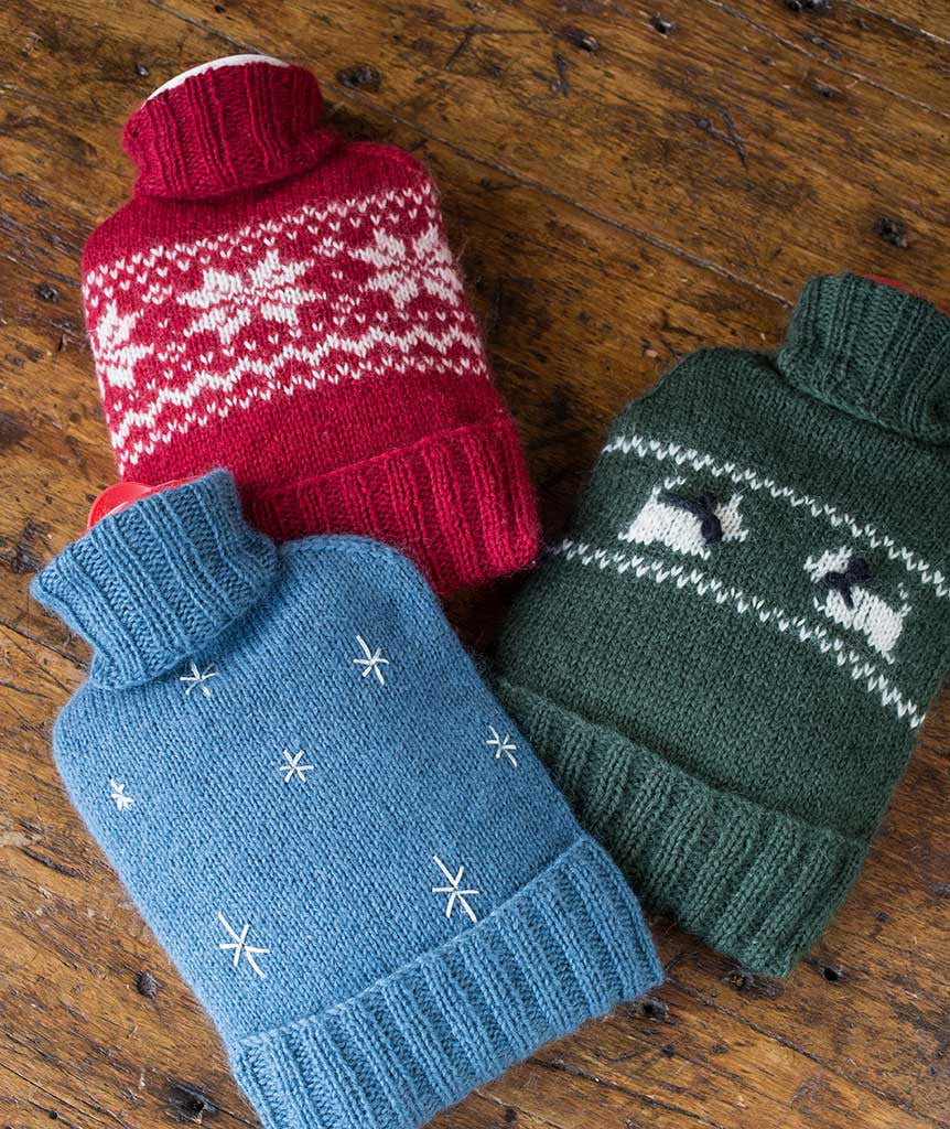 Hot Water Bottle Cozy with Free Colorwork Charts
