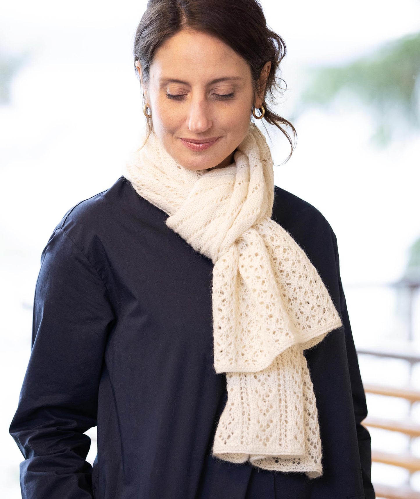 Lace Sampler Scarf Using Isager Alpaca 2