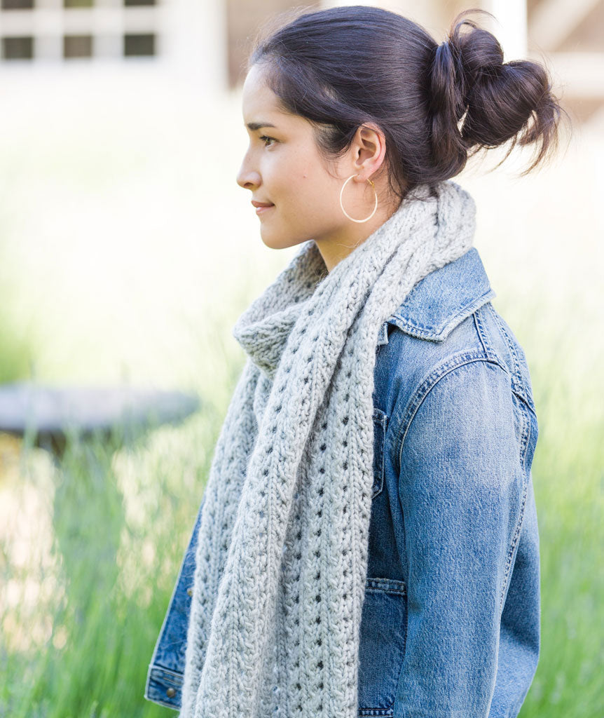 Ribbed Lace Scarf Using Rowan Cocoon