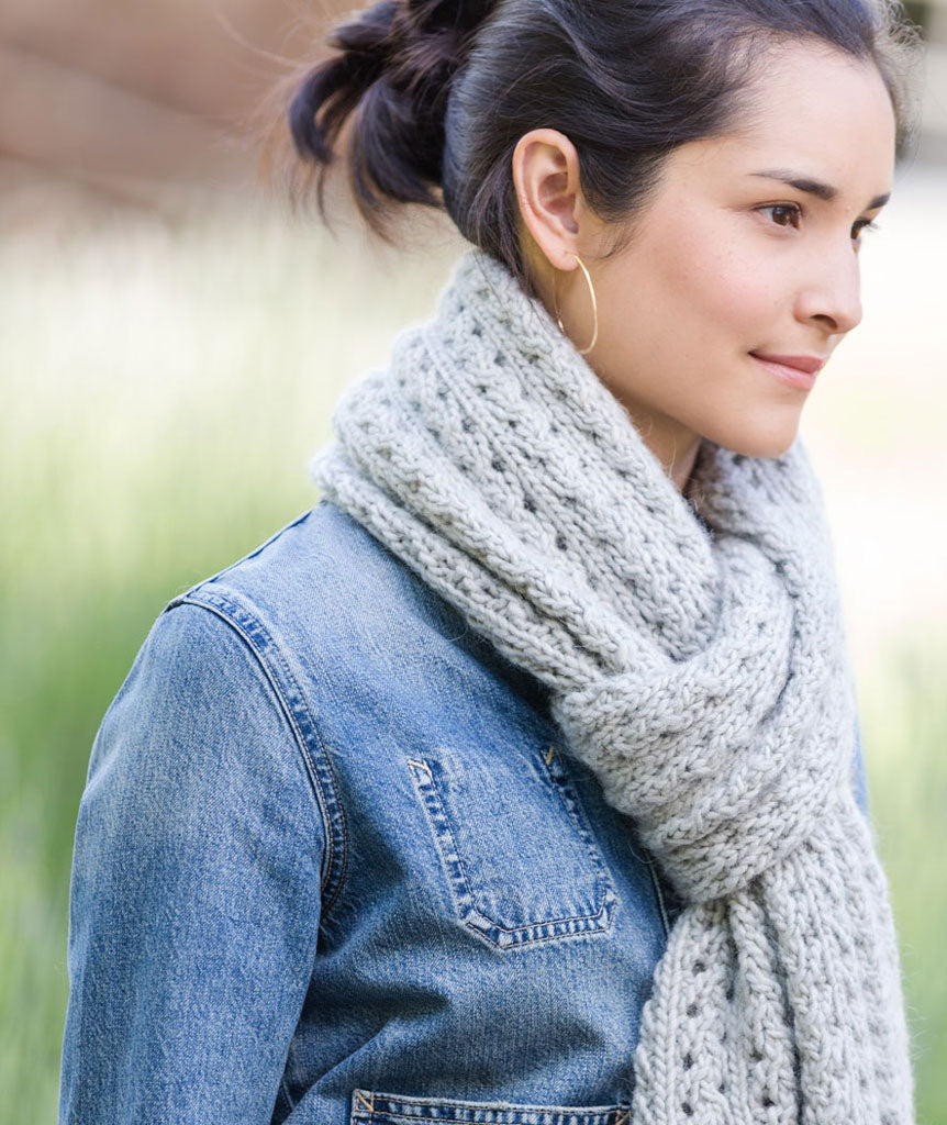 Ribbed Lace Scarf Using Rowan Cocoon